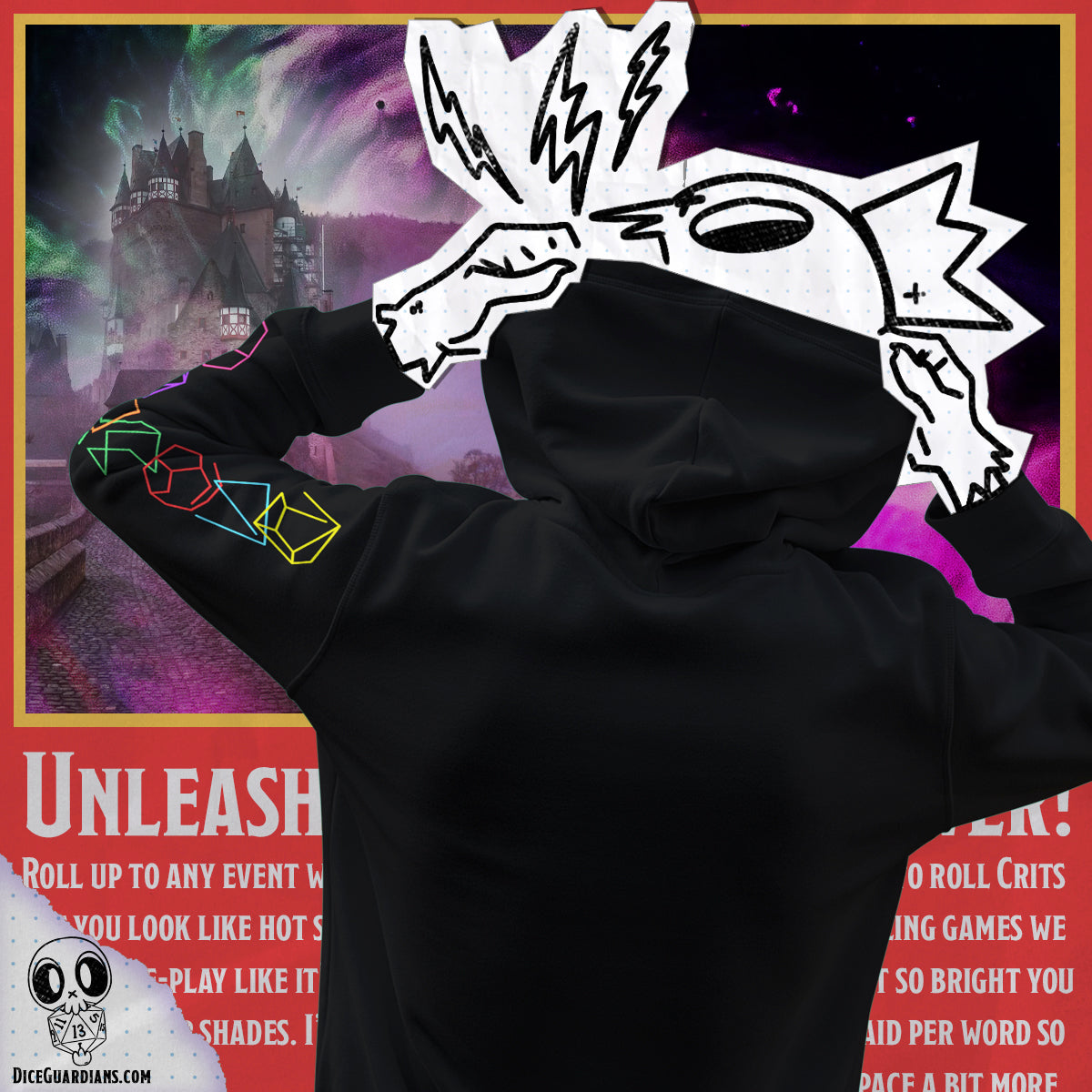 Deconstructed Dice Hoodie